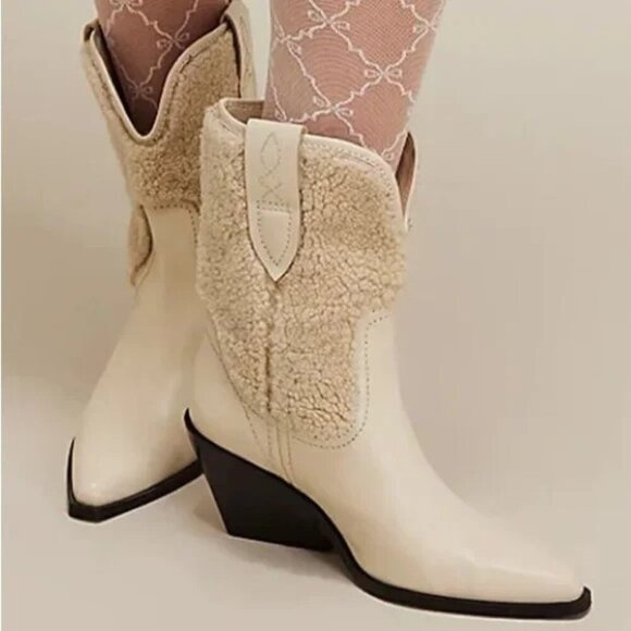 Free People Pitchfork Point Shearling Boot In Arctic Fox~NIB - Picture 2 of 12